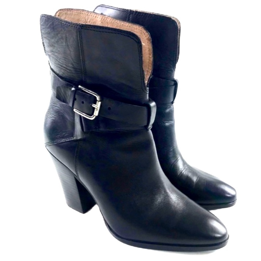 DONALD J. PLINER Sarje Black Ankle Boot Leather Size 8